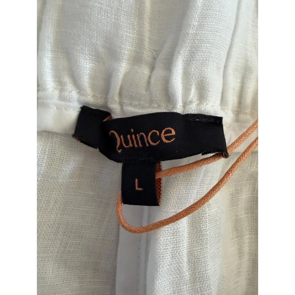 NWT Quince European Linen Pants Womens Large White European Linen